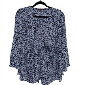Blue Floral Blouse | XL